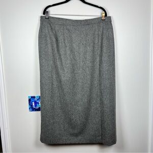NWT Vintage Jon Lawrence Gray Wool Blend Career Preppy Work Midi Skirt Size 20W